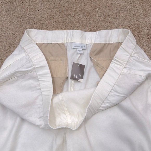 NWT J. Jill High Waisted Linen Blend Straight Cuffed White Pants Size XL Tall - Picture 6 of 9